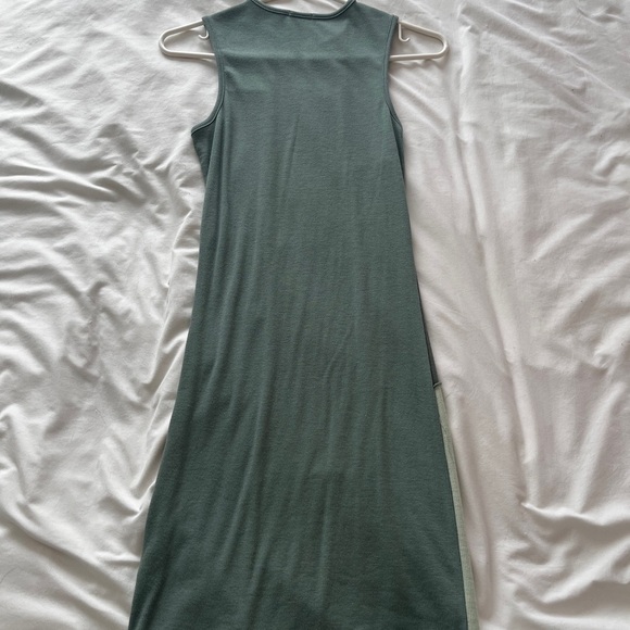 ARDENE - Patchwork Sage Green Dress - Above Knee Length, tight - Small - Picture 3 of 4